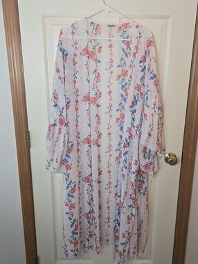Kimono Style Duster Open Long Layer Sheer Cardigan Robe Coverup